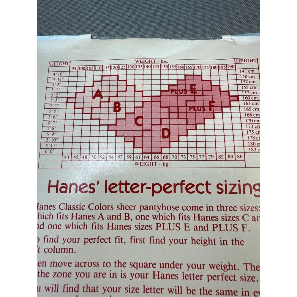 Vintage Hanes Pantyhose Classic Colors Almond, Nude Heel And Toe Size‎ C-D